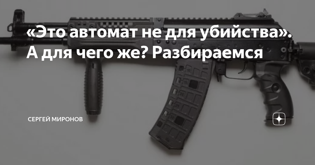 «Это автомат не для убийства». А для чего же? Разбираемся | Сергей ...