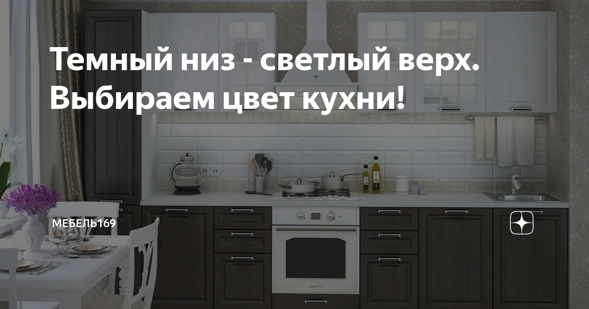 Мебель кухня темный низ светлый верх