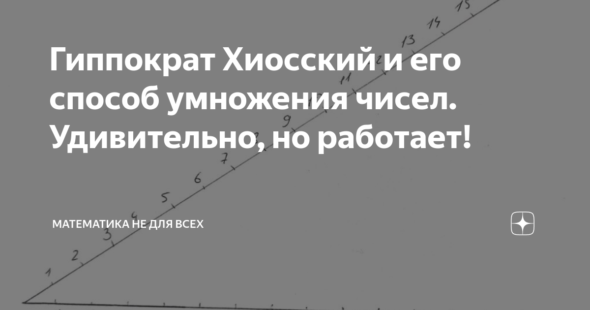 Гиппократ Хиосский и его способ умножения чисел. Удивительно, но ...