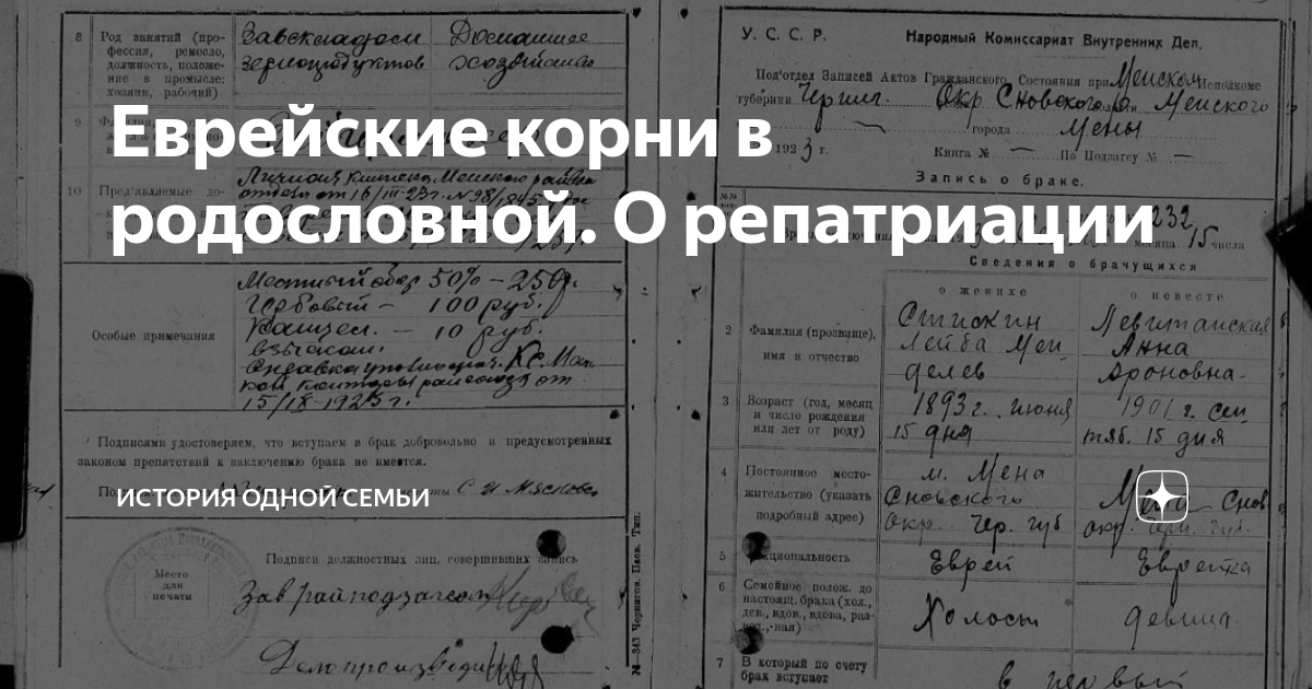 Еврейские корни в родословной. О репатриации | История одной семьи ...