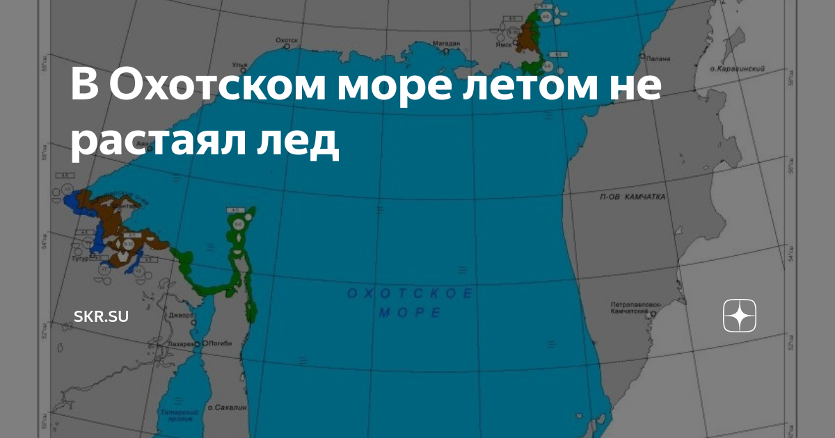 Спутниковая карта охотского моря