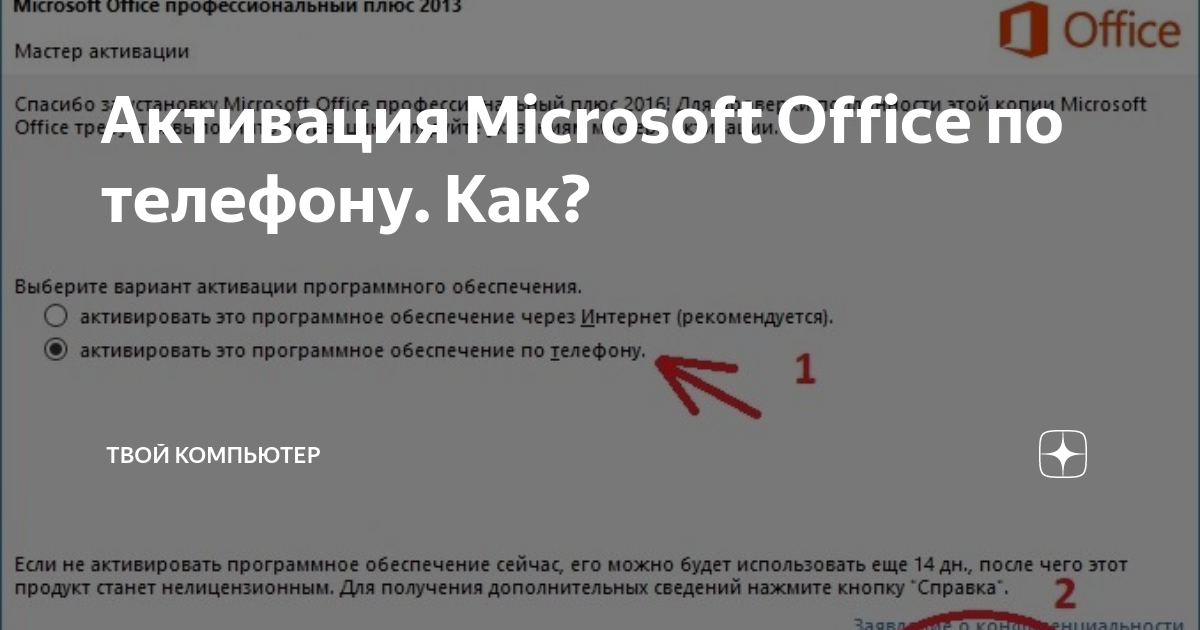 Активация по телефону 2023