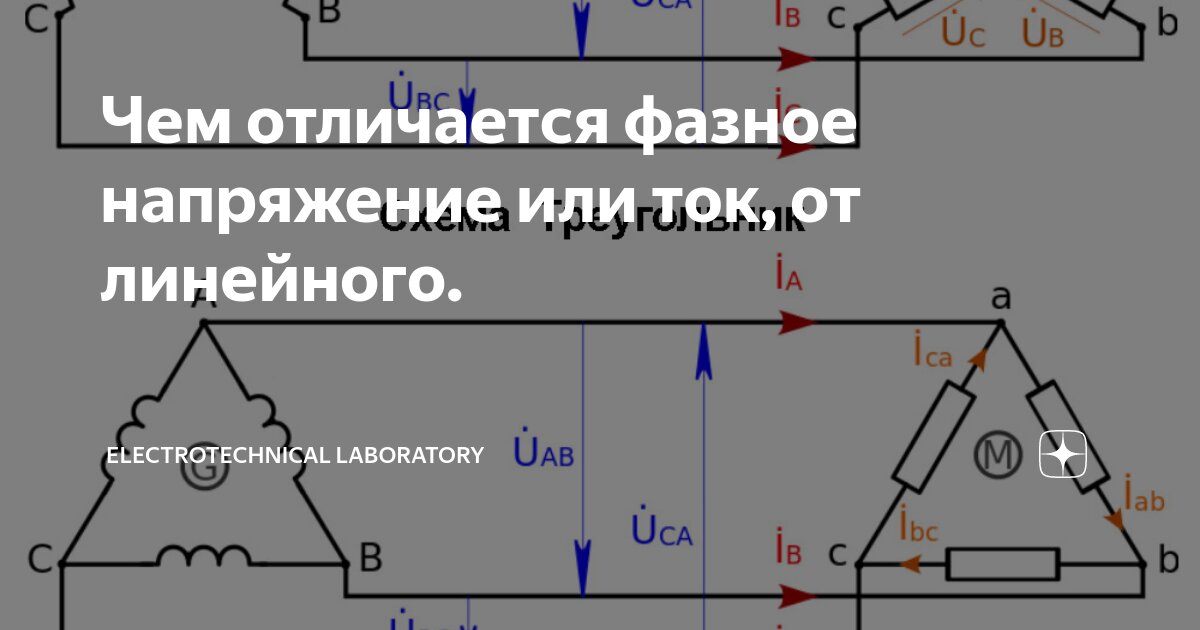 Фазное напряжение в схеме звезда