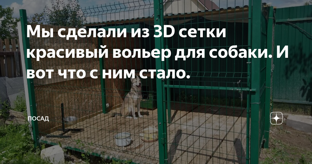 Мы сделали из 3D сетки красивый вольер для собаки. И вот что с ним ...