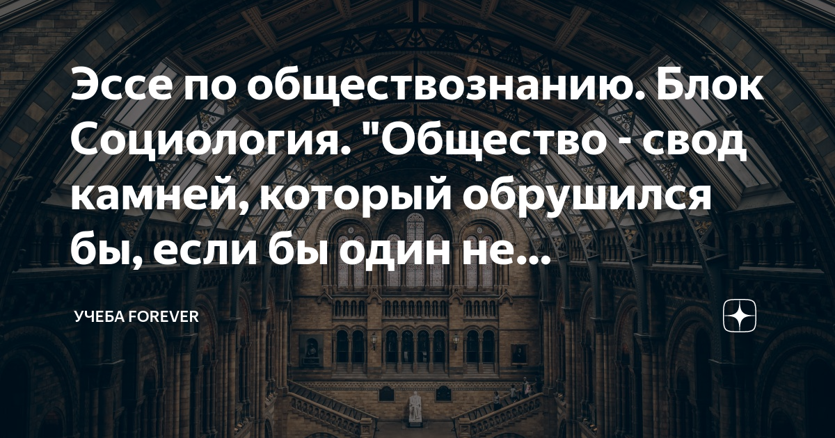 Эссе по обществознанию. Блок Социология. "Общество - свод камней ...