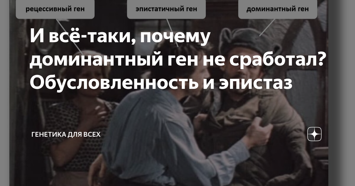 И всё-таки, почему доминантный ген не сработал? Обусловленность и ...