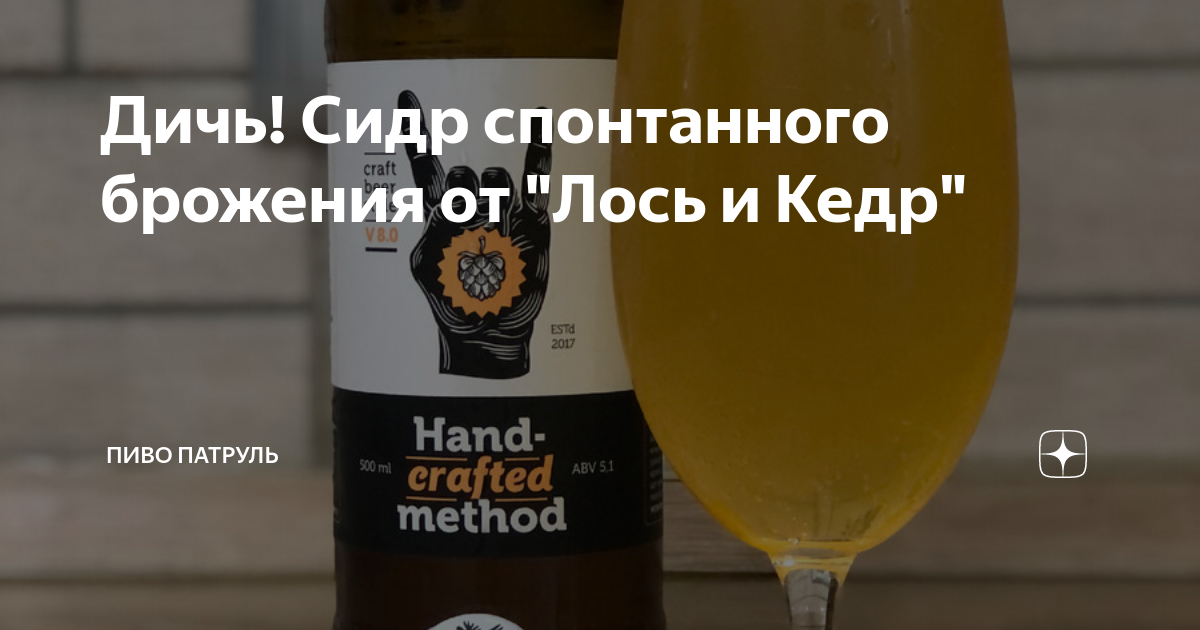 Дичь! Сидр спонтанного брожения от "Лось и Кедр" | Пиво Патруль | Дзен