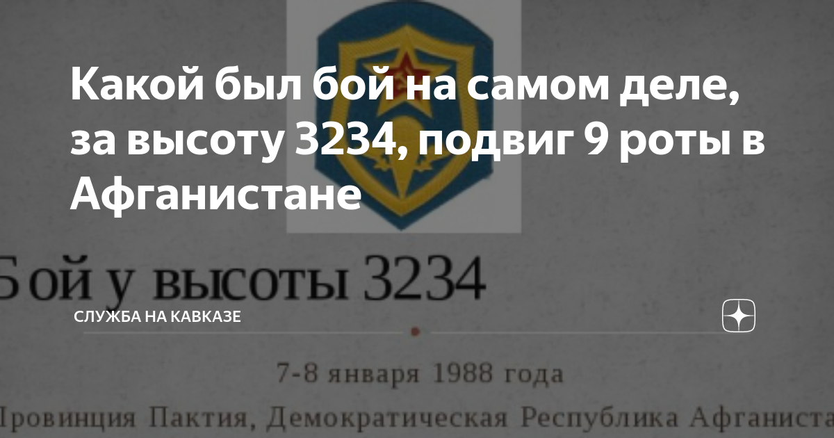 Какой был бой на самом деле, за высоту 3234, подвиг 9 роты в ...