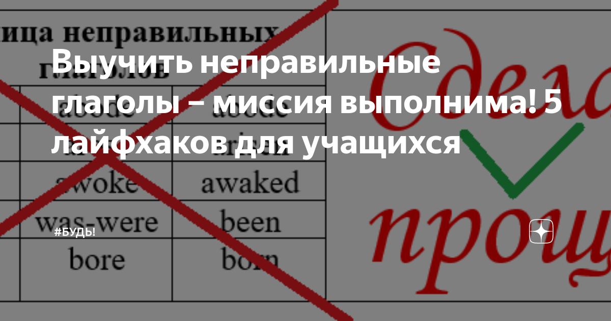 неправильных глаголов английского языка с переводом | Дзен