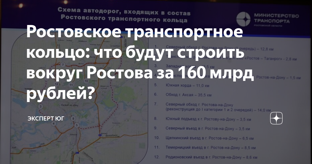 Ростовское транспортное кольцо схема на карте