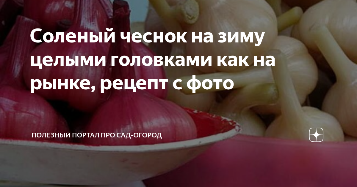 соленый чеснок рецепт на зиму целыми головками как на рынке холодным способом | Дзен