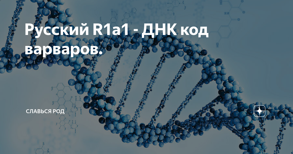 Код ДНК. У русских r1a субстрат. Тайна наследства первых в роду дзен