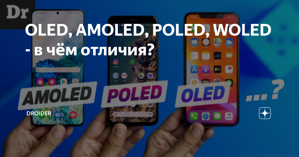 OLED, AMOLED, POLED, WOLED - в чём отличия? | Droider | Дзен