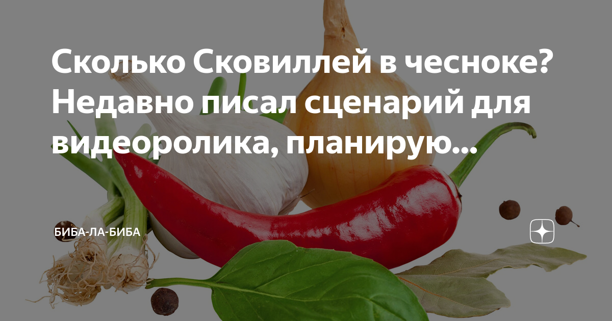 Сколько Сковиллей в чесноке? Недавно писал сценарий для видеоролика ...