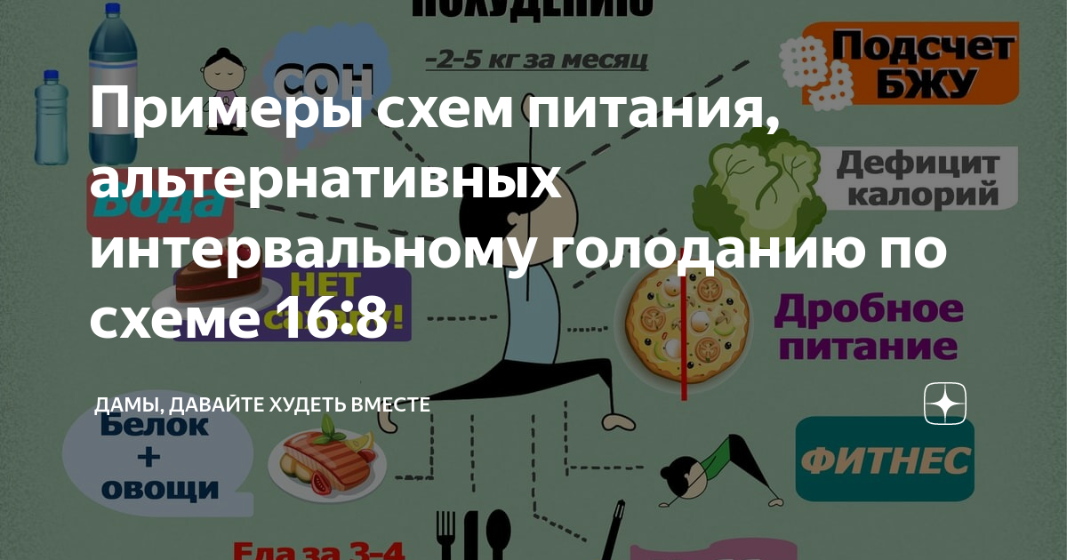 Интервальное голодание схемы для начинающих женщин после 40 лет 16 8