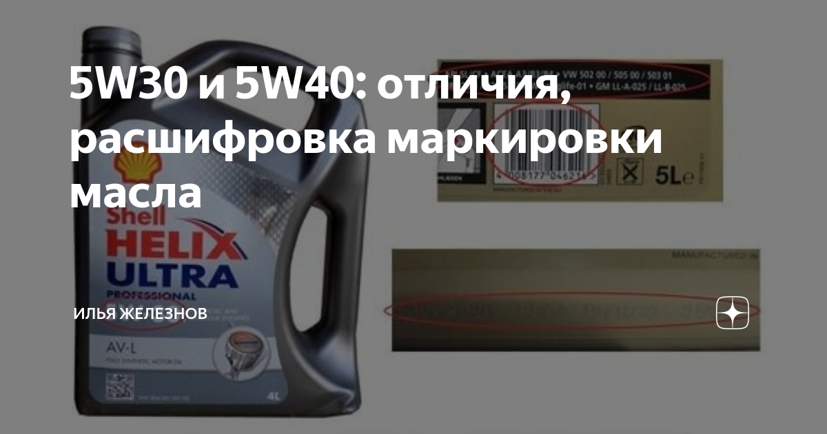 5W30 и 5W40: отличия, расшифровка маркировки масла | Илья Железнов | Дзен