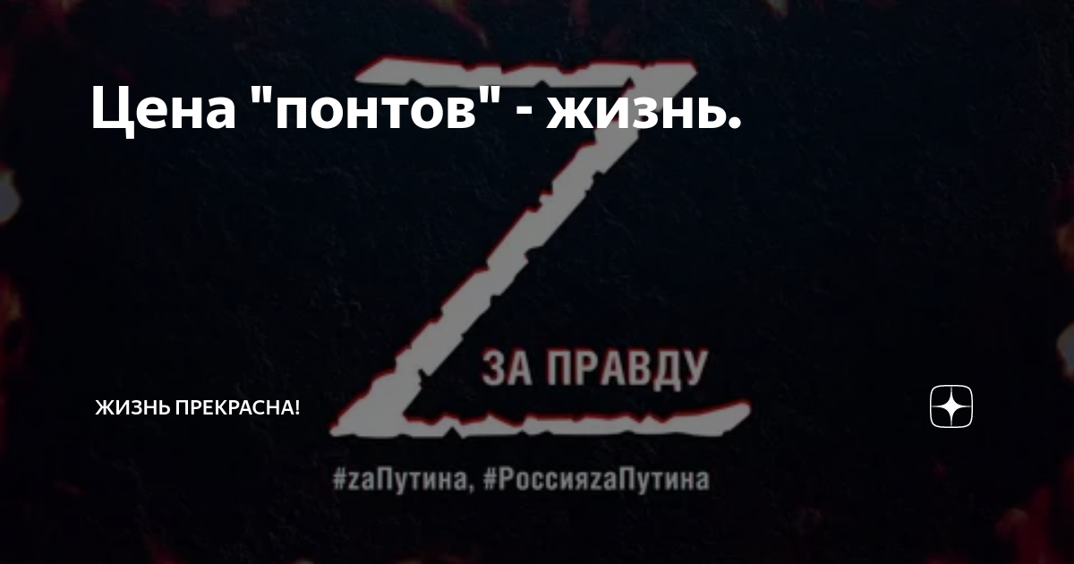 Цена "понтов" - жизнь. | Жизнь прекрасна! | Дзен