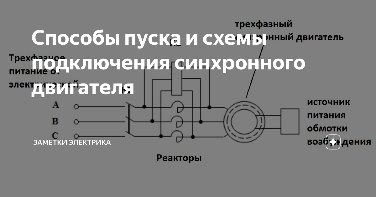 Схема синхронного включения. Схема подключения синхронного электродвигателя переменного тока. Схема включения синхронного двигателя.