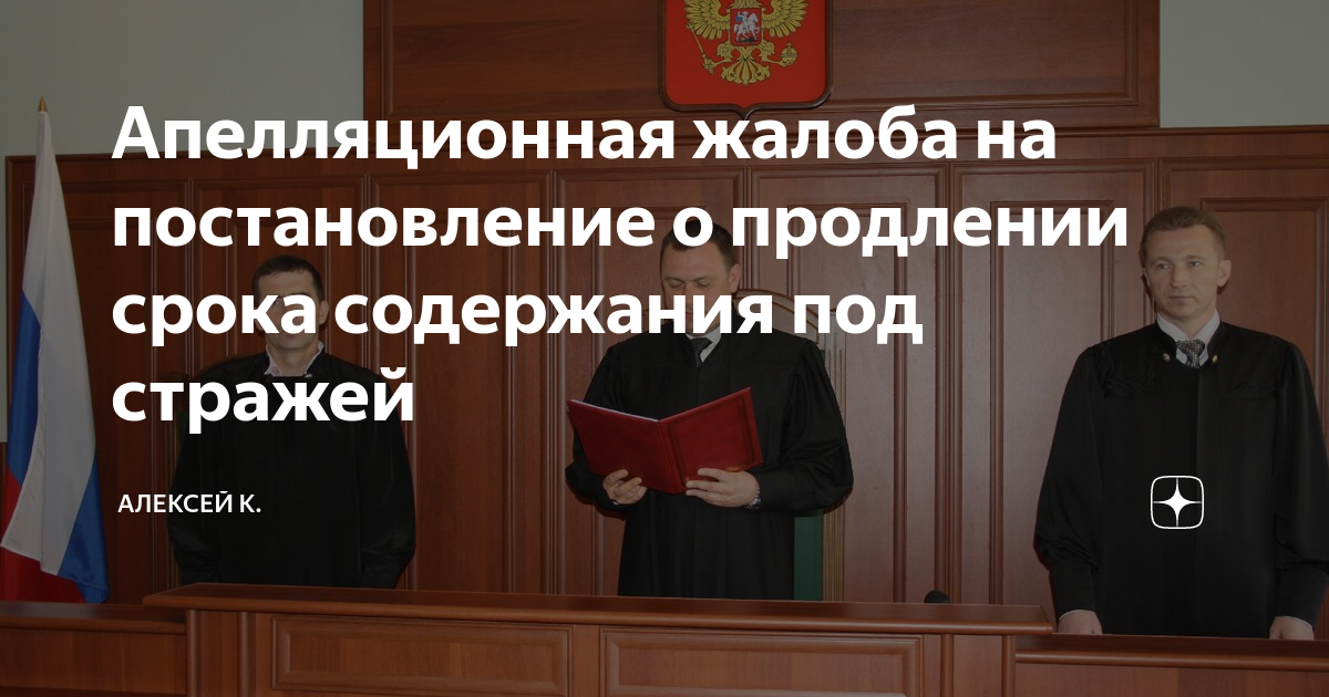 Апелляционная жалоба на постановление о продлении срока содержания под ...