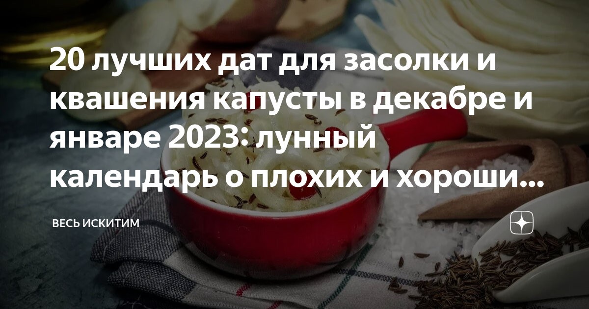 20 лучших дат для засолки и квашения капусты в декабре и январе 2023 ...