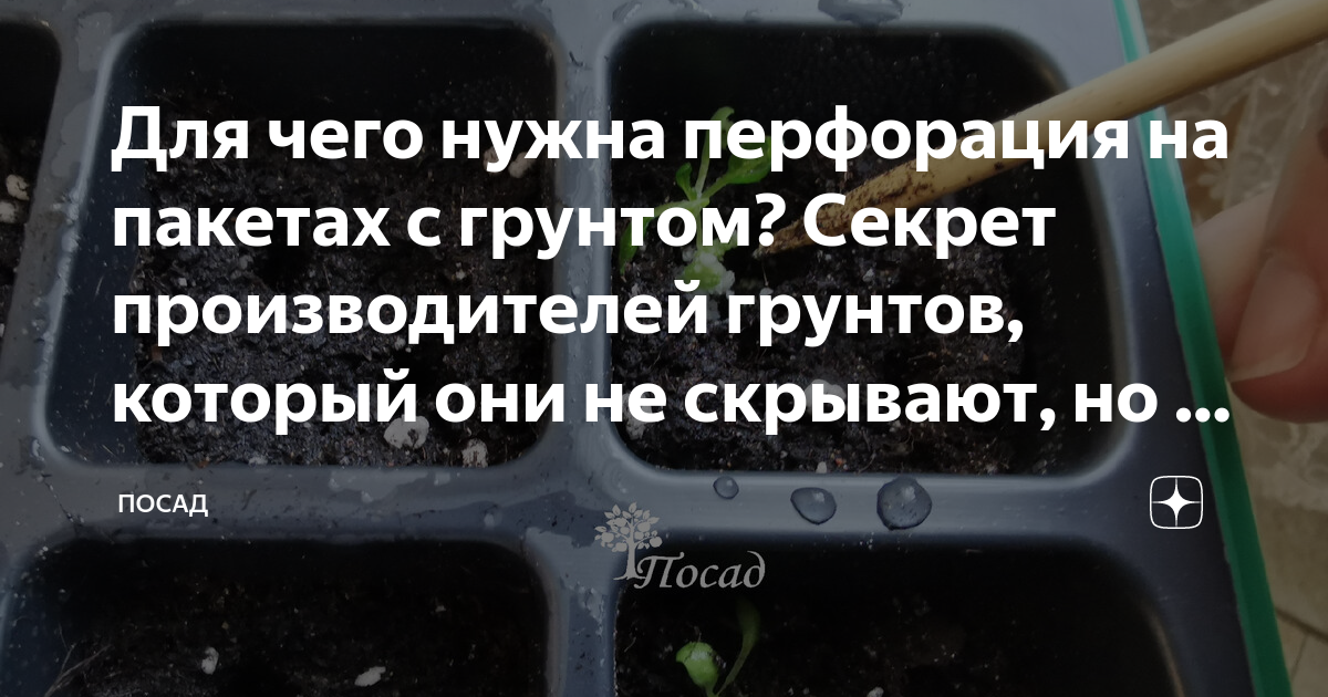 Для чего нужна перфорация на пакетах с грунтом? Секрет производителей ...