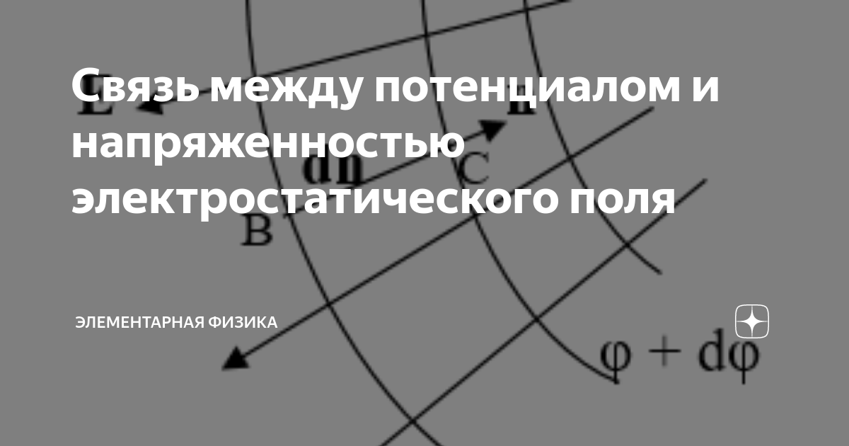 Связь между потенциалом и напряженностью электростатического поля ...