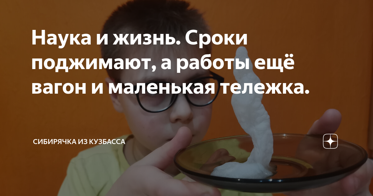Наука и жизнь. Сроки поджимают, а работы ещё вагон и маленькая тележка ...