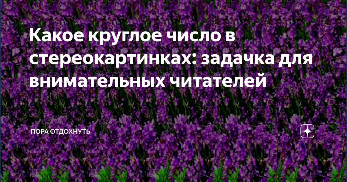Какое круглое число в стереокартинках: задачка для внимательных ...