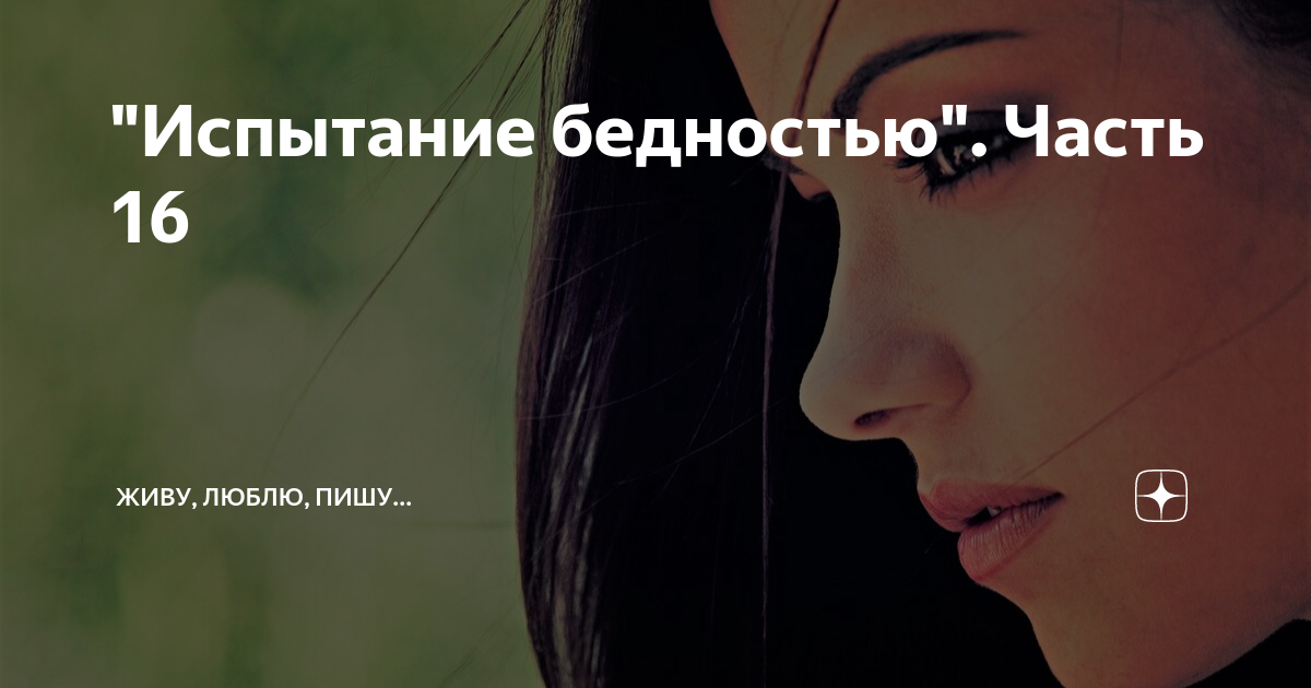 "Испытание бедностью". Часть 16 | Живу, люблю, пишу... | Дзен