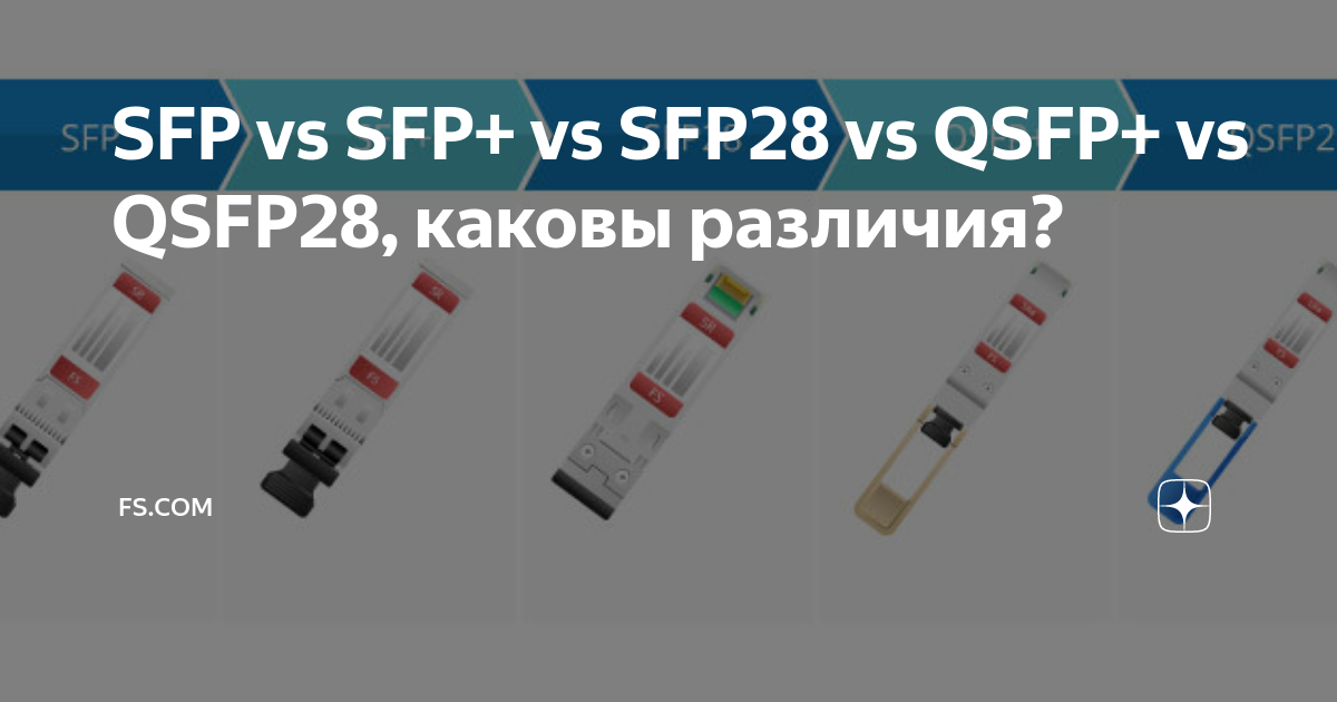 SFP vs SFP+ vs SFP28 vs QSFP+ vs QSFP28, каковы различия? Дзен