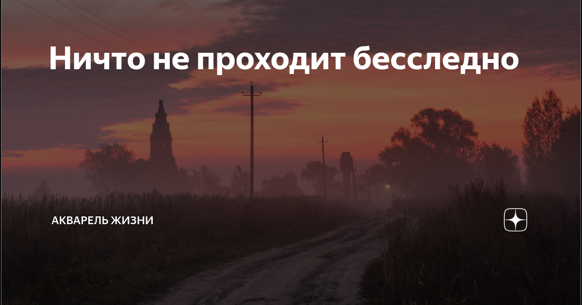 Ничто не проходит бесследно | Акварель жизни | Дзен