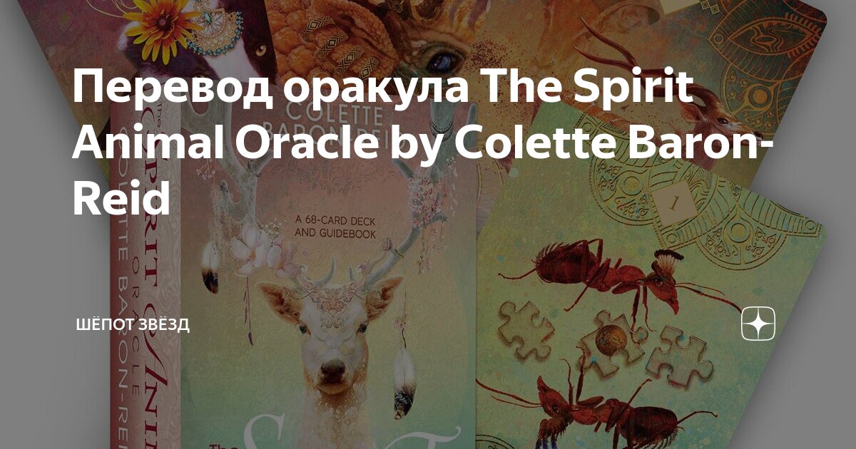 Перевод оракула The Spirit Animal Oracle by Colette Baron-Reid ...