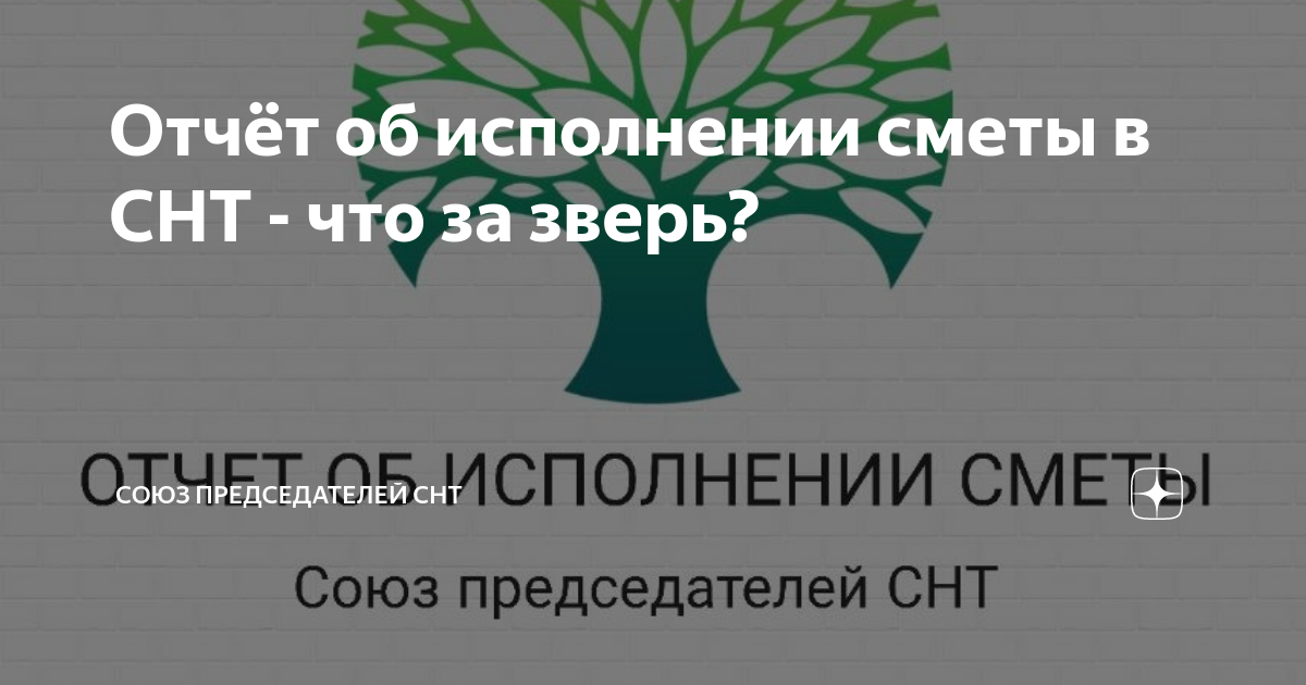 Отчет об исполнении сметы в снт образец