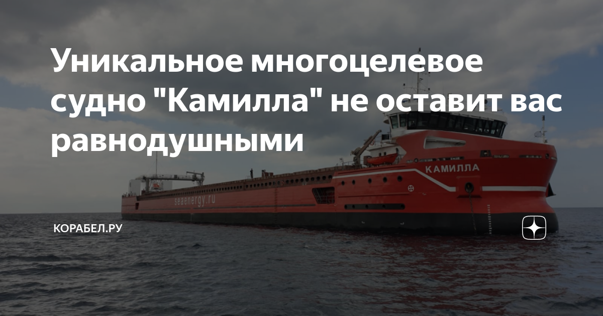 Уникальное многоцелевое судно "Камилла" не оставит вас равнодушными ...
