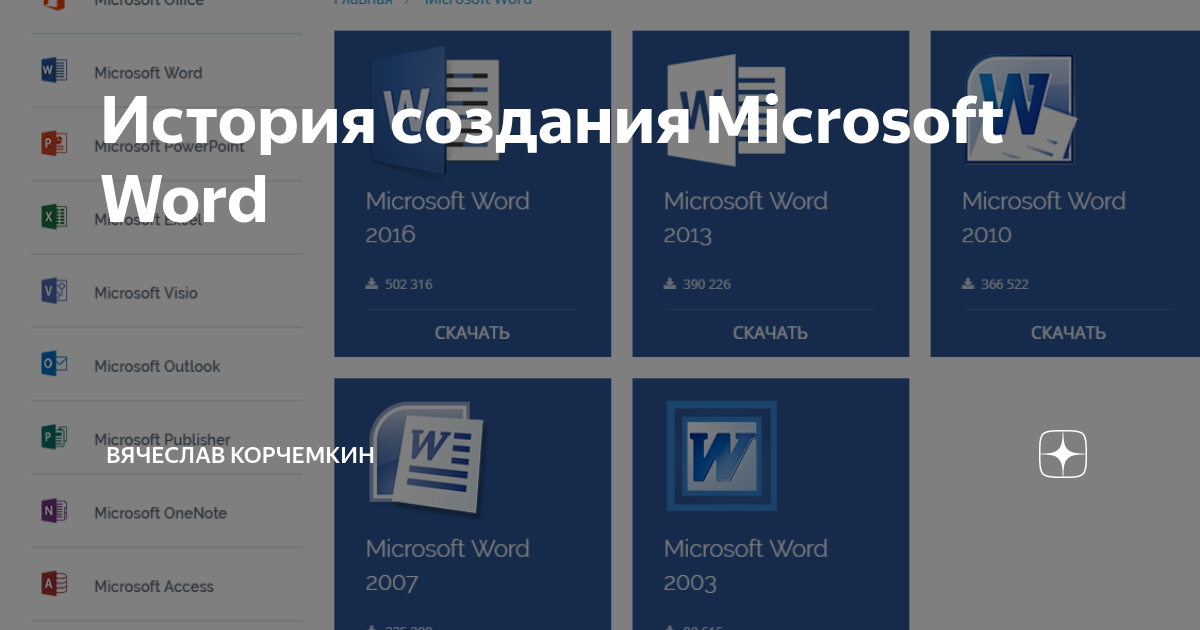 История создания Microsoft Word | Вячеслав Корчемкин | Дзен