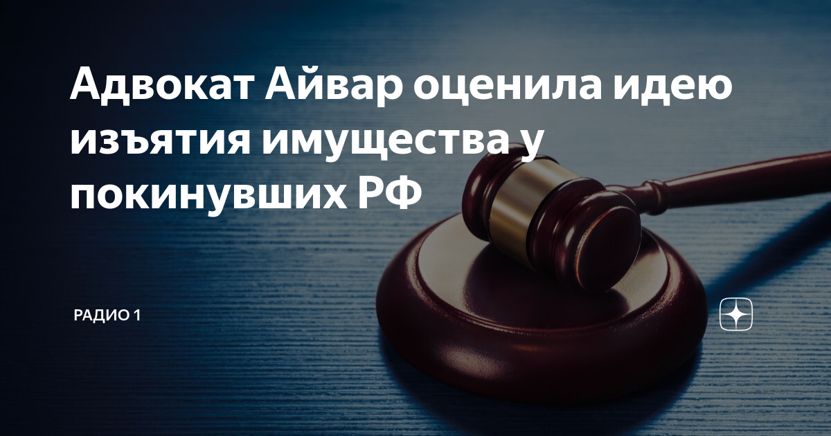 Адвокат Айвар оценила идею изъятия имущества у покинувших РФ
