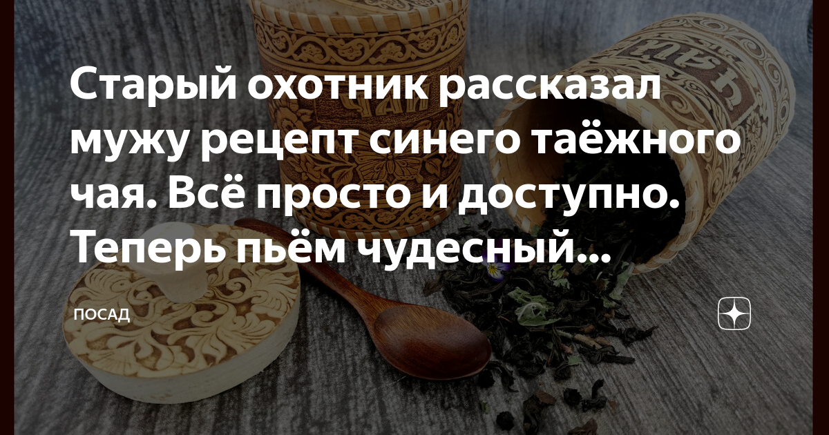 Старый охотник рассказал мужу рецепт синего таёжного чая. Всё просто и ...