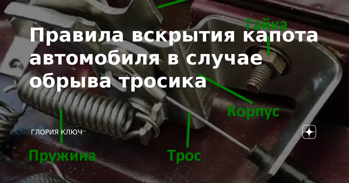 Правила вскрытия капота автомобиля в случае обрыва тросика | Глория ...