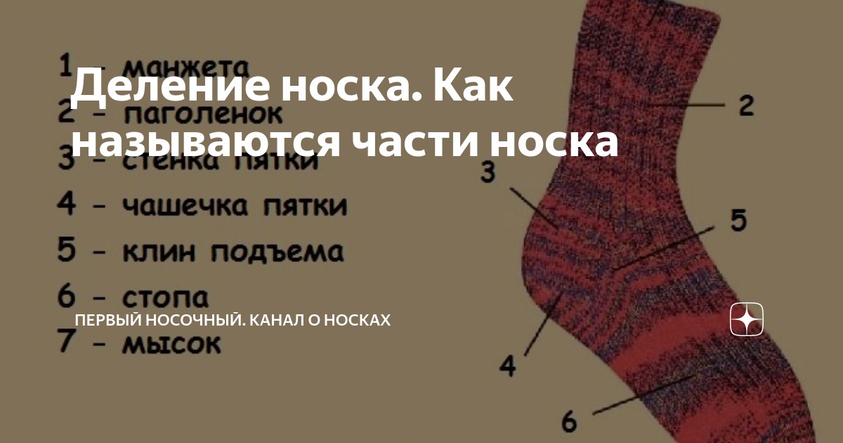 Деление носка. Как называются части носка | ПЕРВЫЙ НОСОЧНЫЙ. КАНАЛ О ...