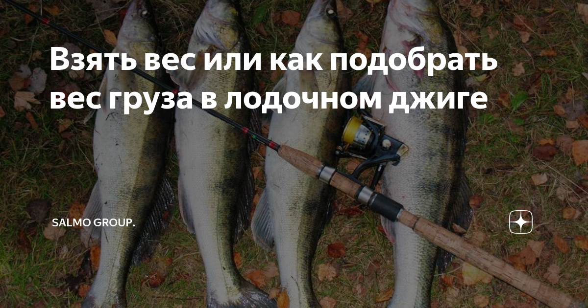 Взять вес или как подобрать вес груза в лодочном джиге | Salmo Group ...