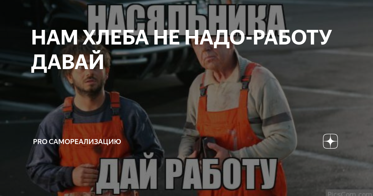 НАМ ХЛЕБА НЕ НАДО-РАБОТУ ДАВАЙ | PRO Самореализацию | Дзен