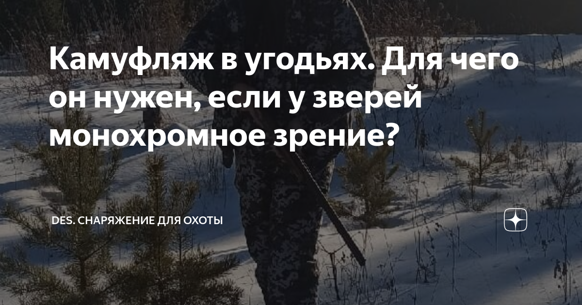 Камуфляж в угодьях. Для чего он нужен, если у зверей монохромное зрение ...