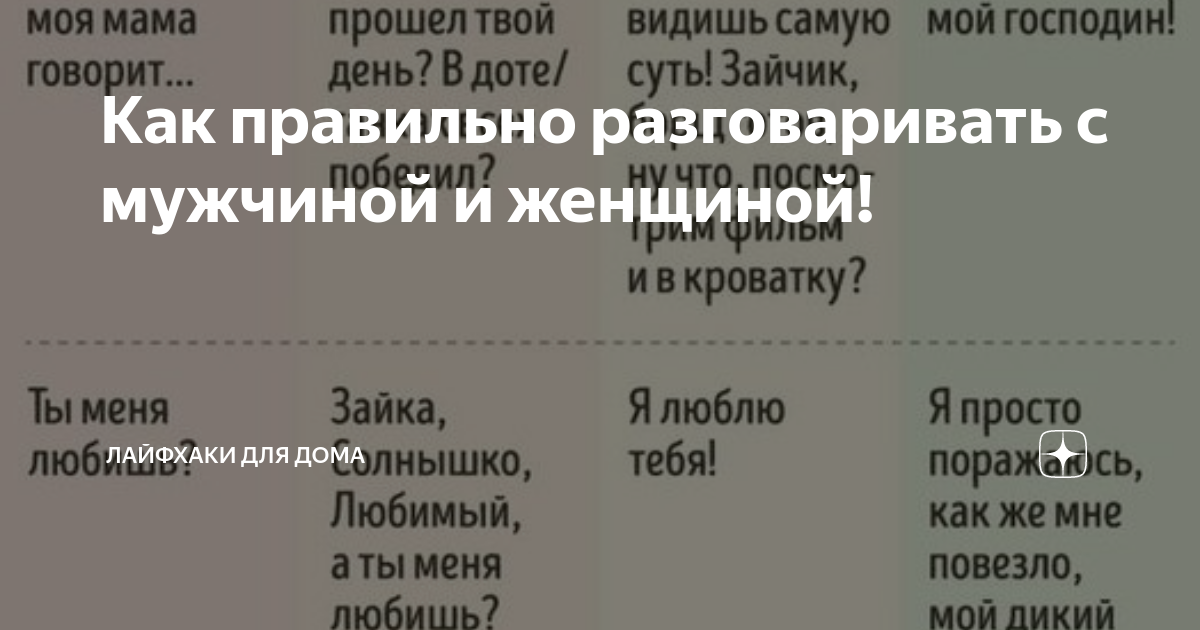 Как общаться с мужчиной:правила психологических отношений