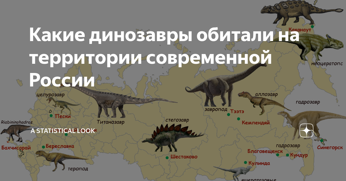 Карта обитания динозавров