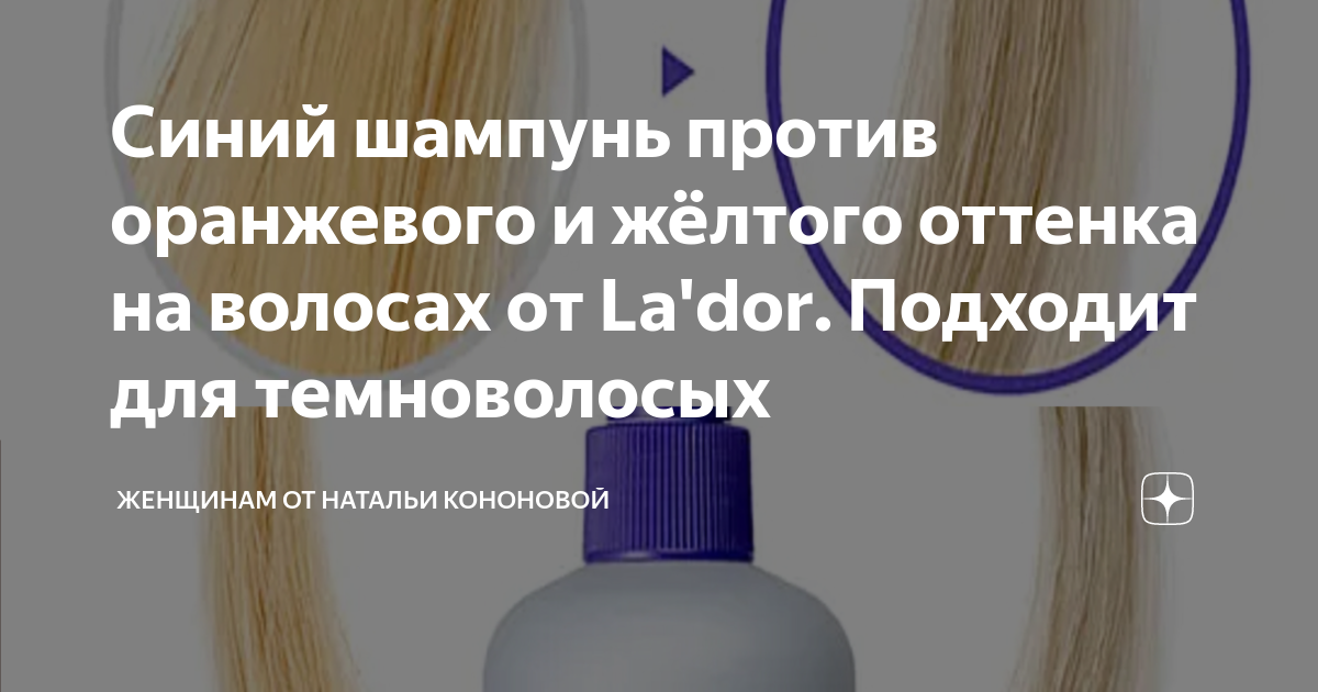 Синий шампунь против оранжевого и жёлтого оттенка на волосах от La'dor ...