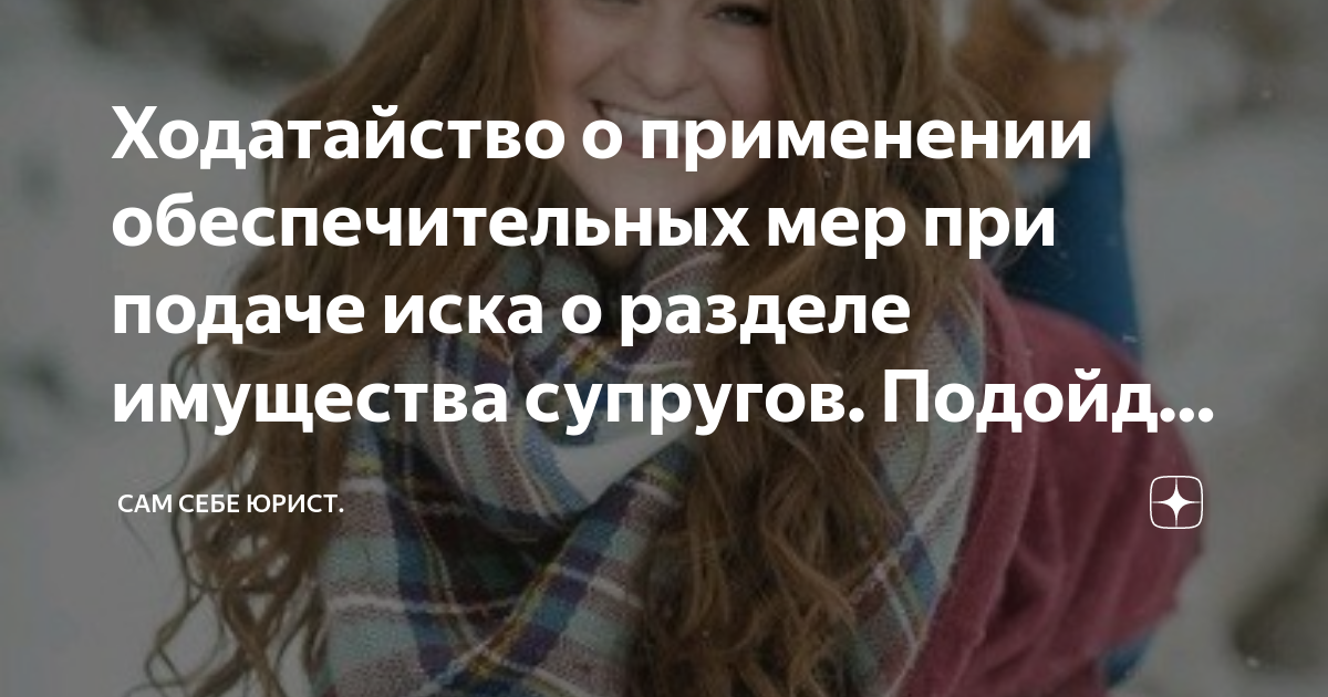Ходатайство о применении обеспечительных мер при подаче иска о разделе ...