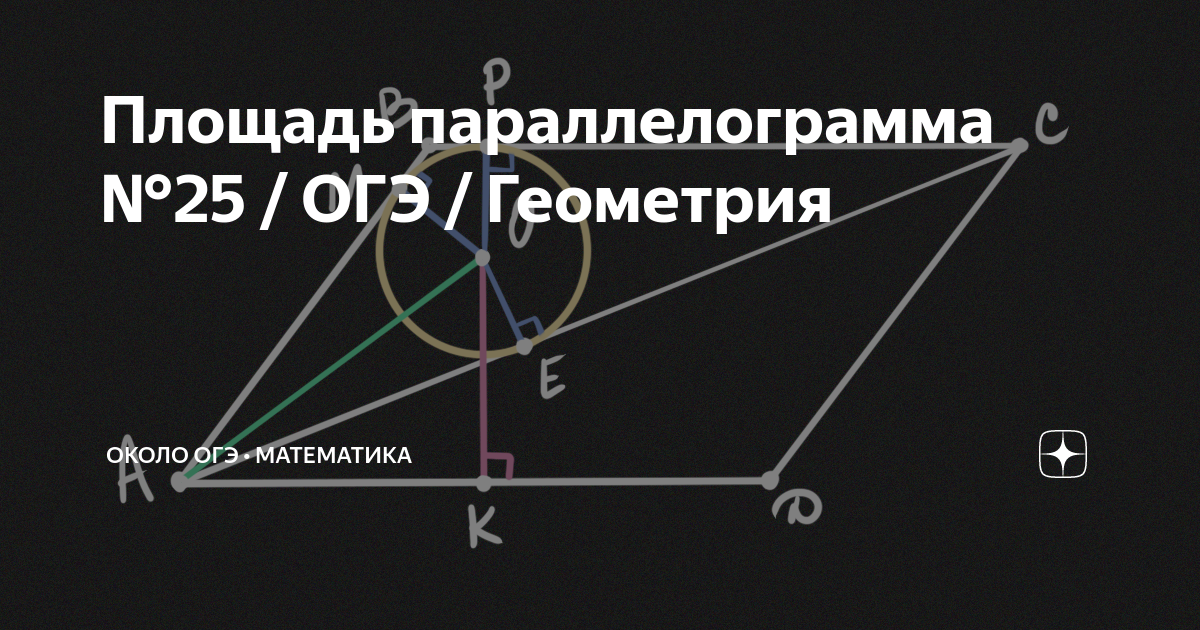 Площадь параллелограмма №25 / ОГЭ / Геометрия | Около ОГЭ • Математика ...