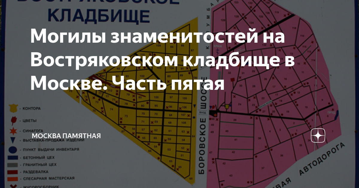 Востряковское кладбище в москве схема