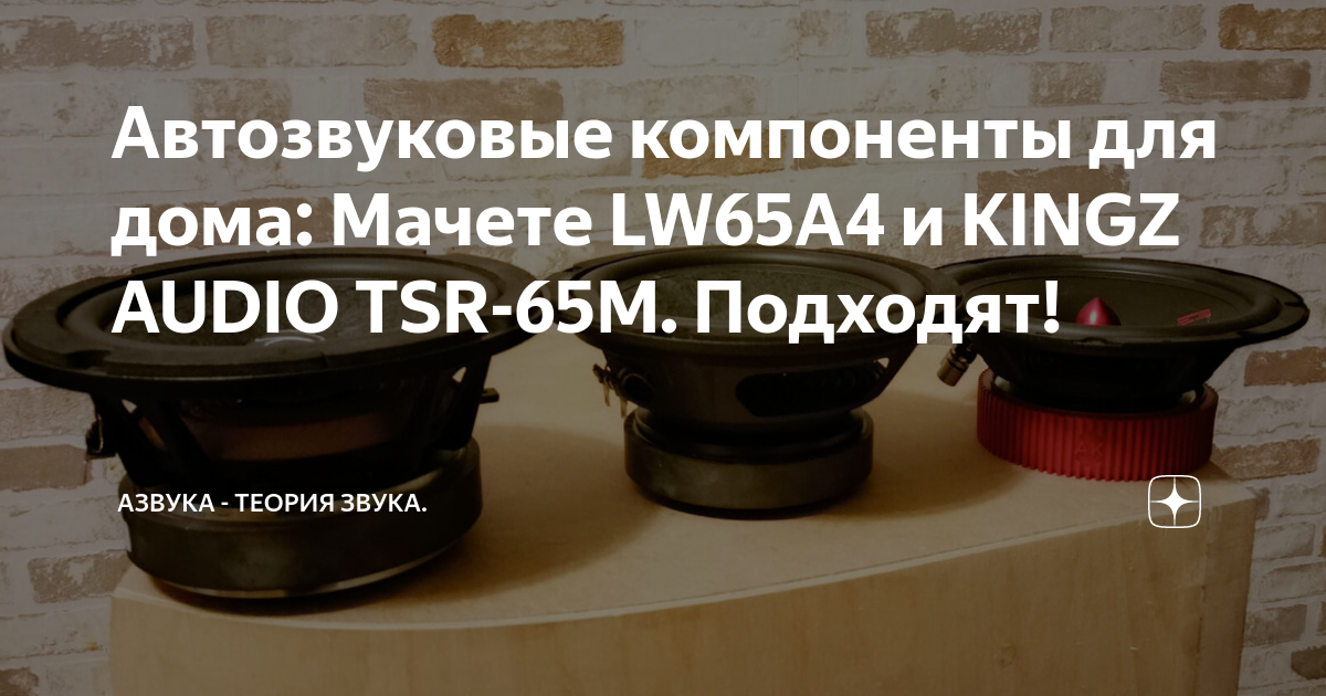 Автозвуковые компоненты для дома Мачете LW65A4 и KINGZ AUDIO TSR65M