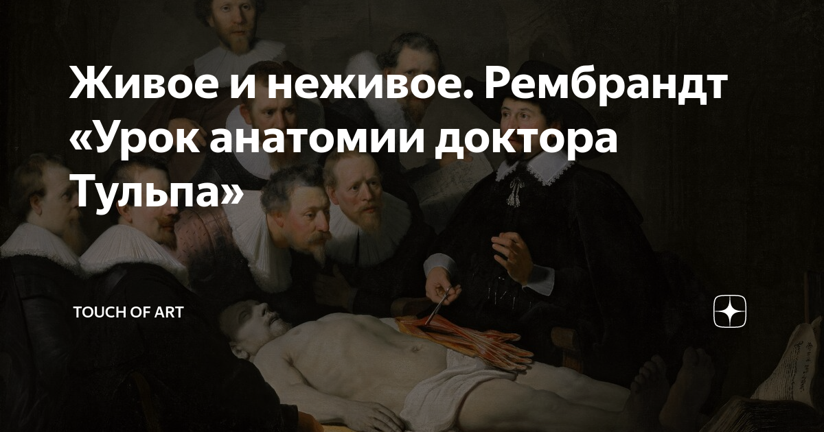 Живое и неживое. Рембрандт «Урок анатомии доктора Тульпа» | touch of ART |  Дзен